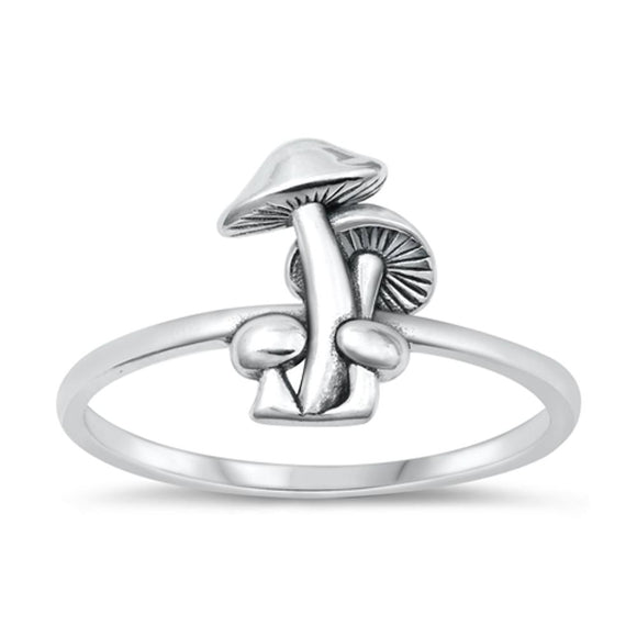 Sterling Silver Mushrooms Ring