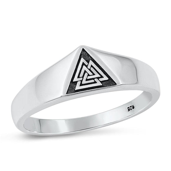 Sterling Silver Valknut Ring