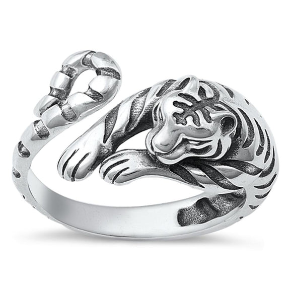 Sterling Silver Tiger Ring