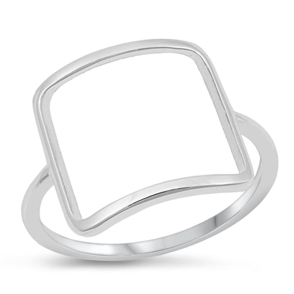 Sterling Silver Geometric Square Ring