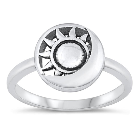 Sterling Silver Sun & Moon Ring