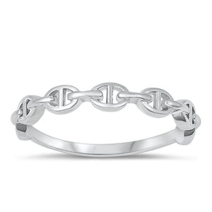 Sterling Silver Anchor Chain Link Ring