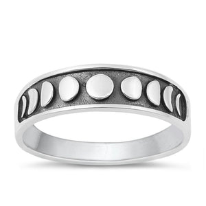 Sterling Silver Moon Phases Ring