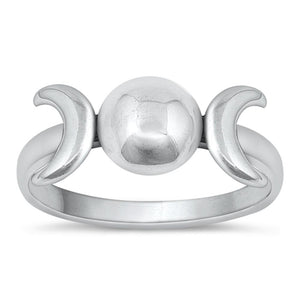 Sterling Silver Crescent Moon Ring