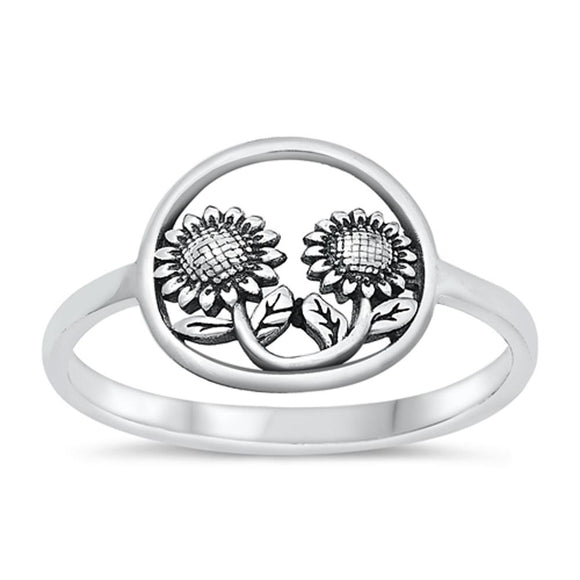 Sterling Silver Sunflower Ring