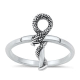 Sterling Silver Ankh Snake Ring