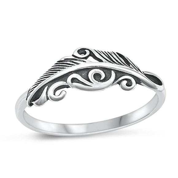 Sterling Silver Feather Ring