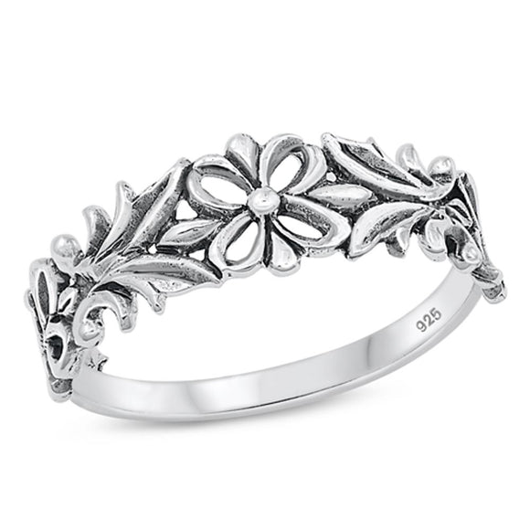 Sterling Silver Floral Ring