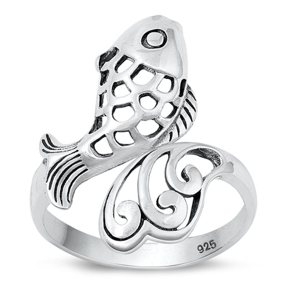 Sterling Silver Koi Fish Ring