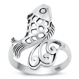 Sterling Silver Koi Fish Ring