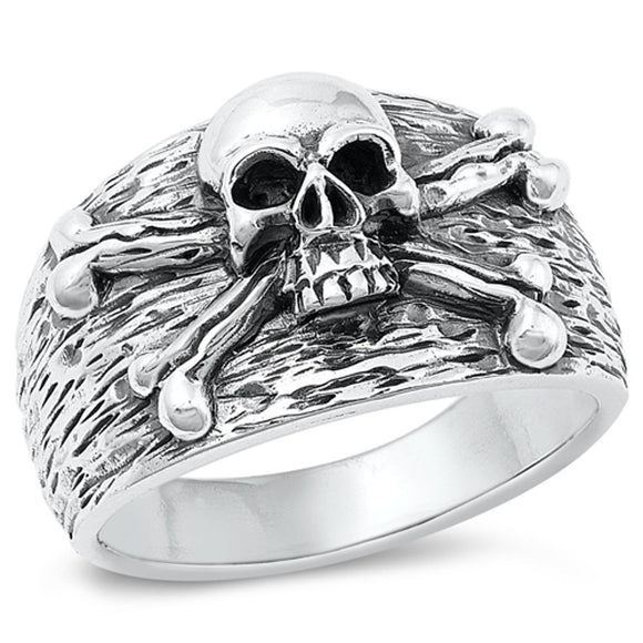 Sterling Silver Skull & Crossbones Ring