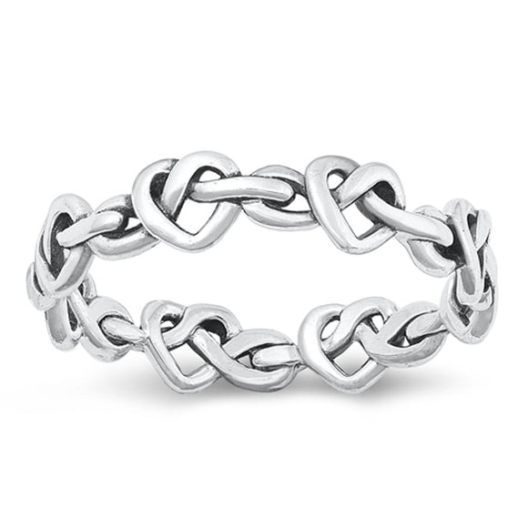 Sterling Silver Knotted Heart Ring