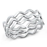 Sterling Silver Wavy Ring