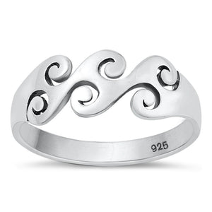 Sterling Silver Waves Ring