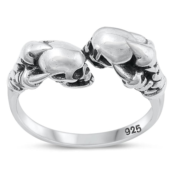 Sterling Silver Skull & Claws Ring