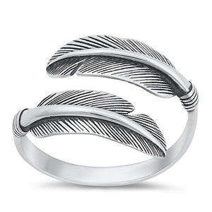 Sterling Silver Feather Spoon Ring