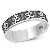 Sterling Silver Om Ring