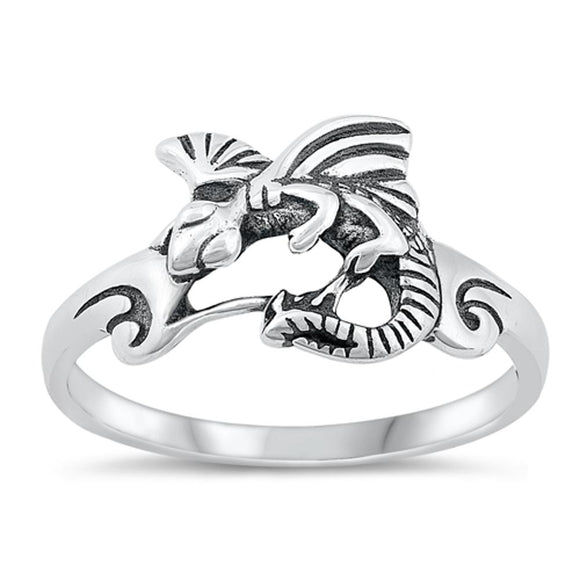 Sterling Silver Dragon Ring