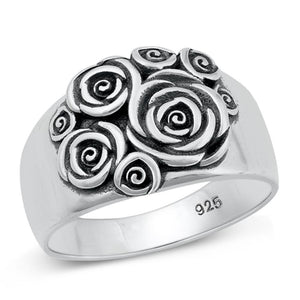 Sterling Silver Roses Ring