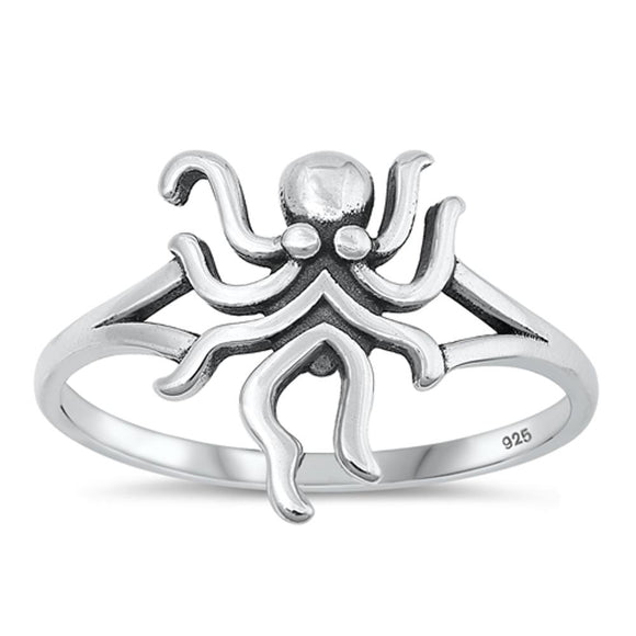 Sterling Silver Octopus Ring