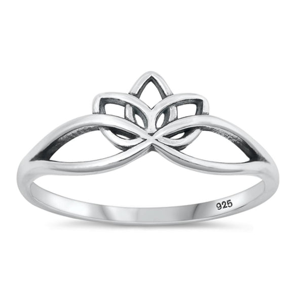 Sterling Silver Infinity Lotus Ring