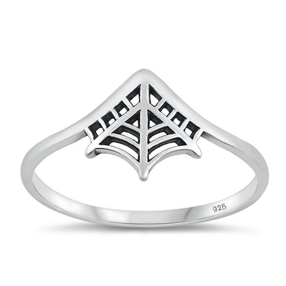 Sterling Silver Chevron Web Ring