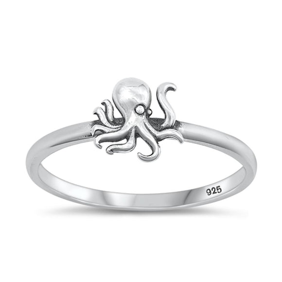 Sterling Silver Octopus Ring