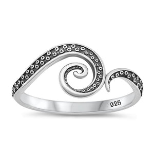 Sterling Silver Tentacle Ring