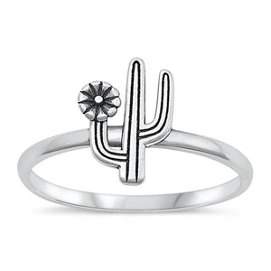 Sterling Silver Cactus Flower Ring