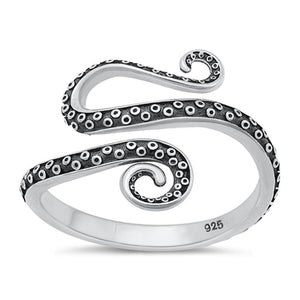 Sterling Silver Tentacles Ring