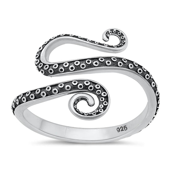 Sterling Silver Tentacles Ring