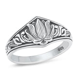 Sterling Silver Lotus Ring