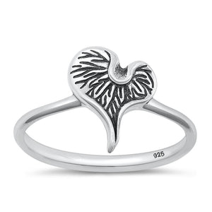 Sterling Silver Mushroom Heart Ring