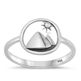 Sterling Silver Mountain & Sun Ring