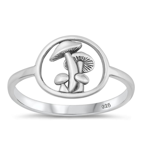 Sterling Silver Mushroom Ring