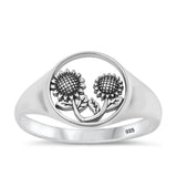 Sterling Silver Sunflowers Ring