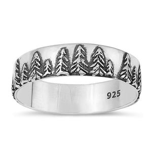 Sterling Silver Trees Ring