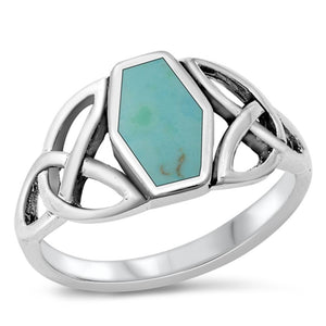 Sterling Silver Turquoise Celtic Ring