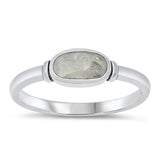 Sterling Silver Moonstone Oval Ring