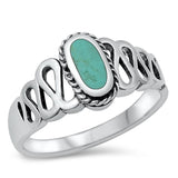 Turquoise Solitaire Wholesale Ring .925 Sterling Silver Swirl Band Sizes 5-10