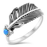 Blue Lab Opal Wholesale Feather Ring New .925 Sterling Silver Band Sizes 4-10