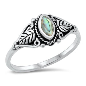 Vintage Abalone Shell Beautiful Ring New .925 Sterling Silver Band Sizes 4-10