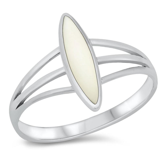 Marquise Mother of Pearl Unique Ring New .925 Sterling Silver Band Sizes 5-12