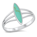 Marquise Turquoise Beautiful Ring New .925 Sterling Silver Band Sizes 5-12