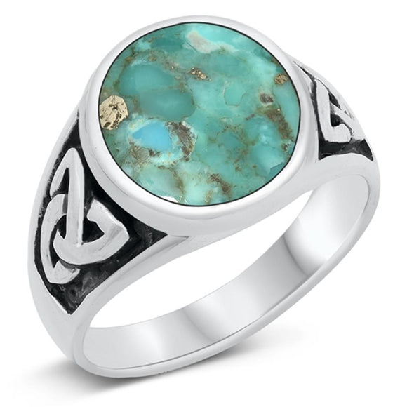 Sterling Silver Turquoise Celtic Ring