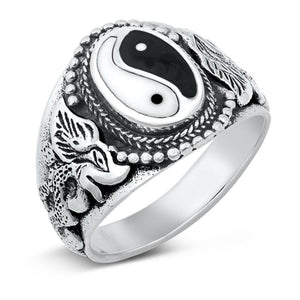 Sterling Silver Yin Yang Ring