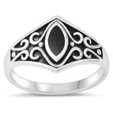 Sterling Silver Black Onyx Celtic Ring