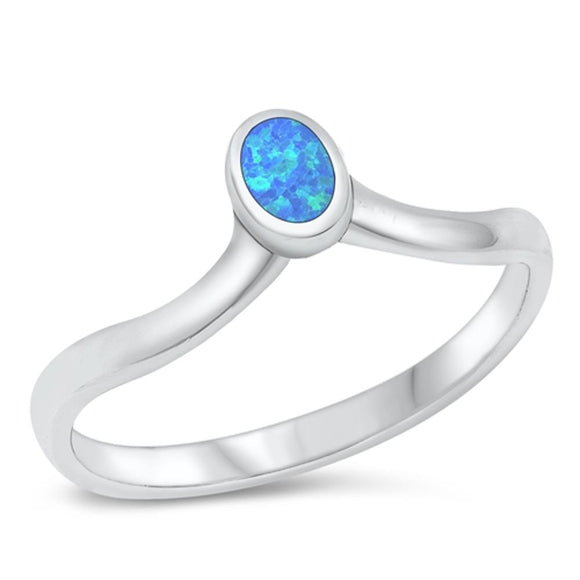 Sterling Silver Blue Lab Opal Ring