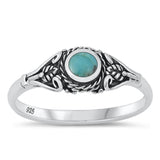 Sterling Silver Turquoise Leaf Ring