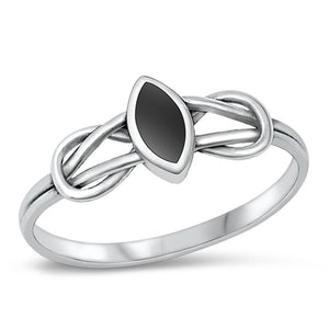 Sterling Silver Black Onyx Knot Ring